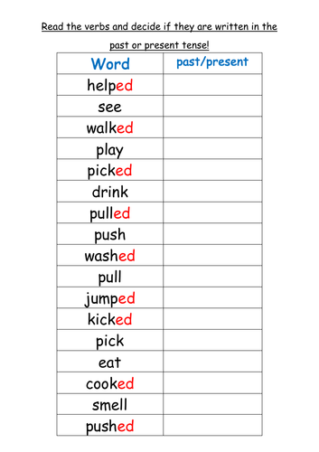 past-and-present-tense-teaching-resources