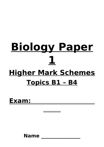 Biology Paper 1 Revision AQA Trilogy Higher | Teaching Resources