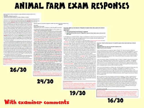 Animal Farm 5 Exam Responses Grades 5 to 9