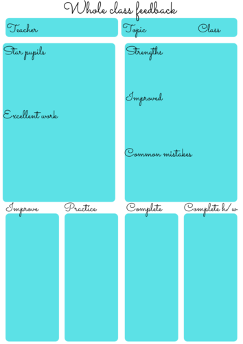 Whole class feedback | Teaching Resources