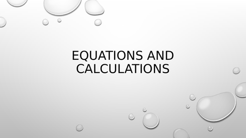 AQA Chemistry GCSE C3 - Quantitative Chemistry | Teaching Resources