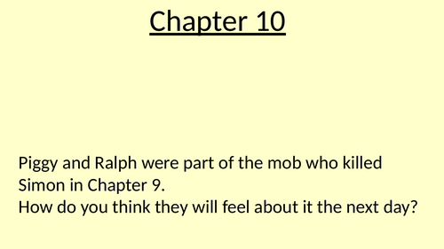 Lord of the Flies Chapter 10 | Teaching Resources