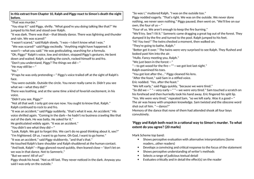 Lord of the Flies Chapter 10 | Teaching Resources