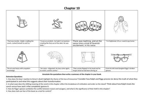 Lord of the Flies Chapter 10 | Teaching Resources