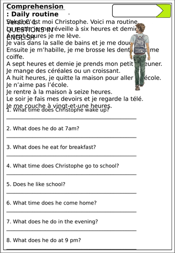 french-comprehension-daily-routine-teaching-resources