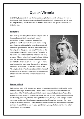 queen biography ks2