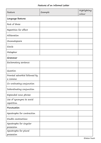 Stig of the Dump Informal Letter Example, Feature Identification ...