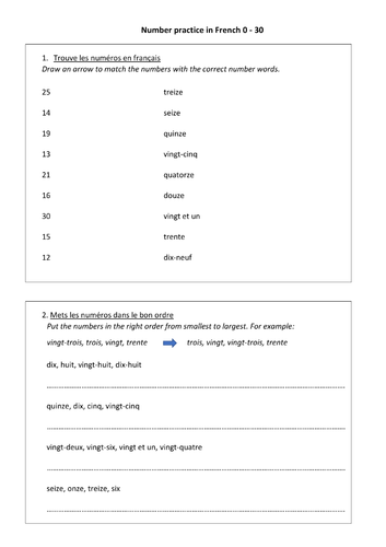 french-number-practice-0-30-teaching-resources