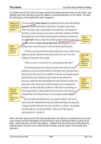 Lord of the Flies Scheme of Work | Teaching Resources