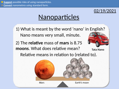 GCSE Chemistry: Nanoparticles
