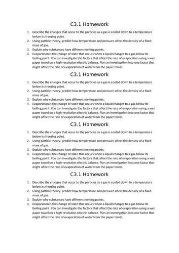 AQA GCSE Chemistry (9-1) - C3.1 States of matter  FULL LESSON