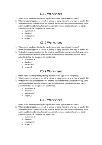 AQA GCSE Chemistry (9-1) - C3.2 Atoms into ions  FULL LESSON