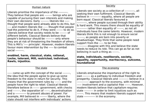 Edexcel A Level Politics Political Ideas Lessons 1-13 (Liberalism ...