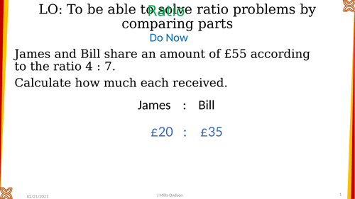 Ratio by Parts | Teaching Resources