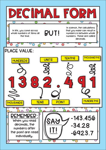 Decimal Form Guided Notes - Math Skills In Science | Teaching Resources
