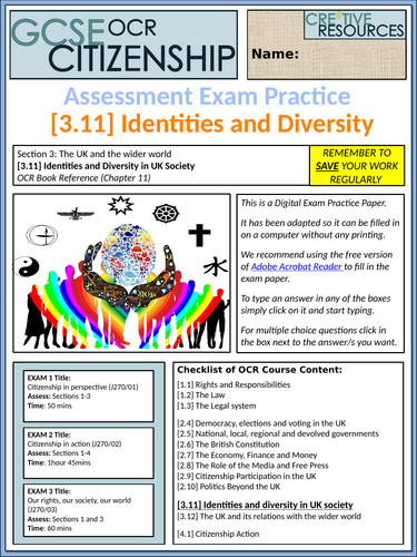 GCSE Citizenship OCR - Digital Exam Paper | Teaching Resources