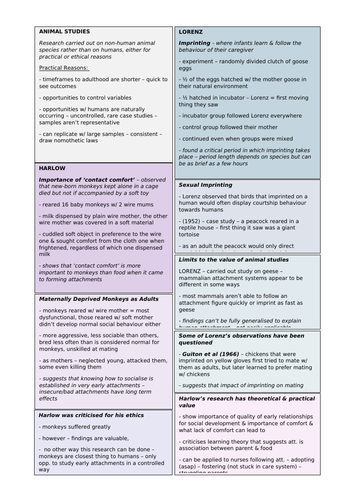 Attachment - Animal Studies