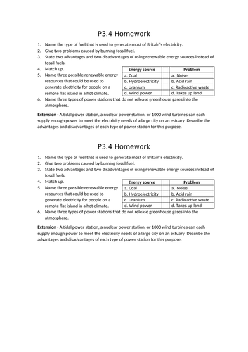 AQA GCSE Physics (9-1) - P3.4 Energy and the environment  FULL LESSON