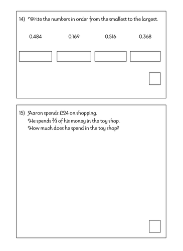 Maths Progress Test: Age 12 | Teaching Resources