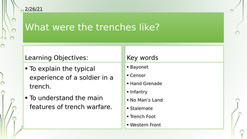 Year 8/9: What were trenches like?