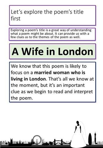 A Wife in London Thomas Hardy | Teaching Resources