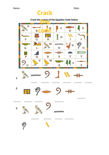 Crack the Egyptian code! | Teaching Resources