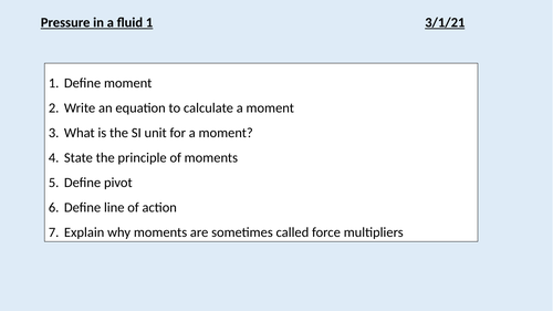AQA GCSE Physics (4.5.5.1.1) Forces - Pressure in a fluid 1 | Teaching ...