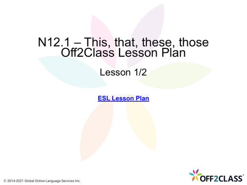 Demonstrative Pronouns - This - That - These - Those - An ESL/ELL ...