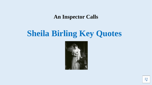 Sheila Birling Key Quotes Teaching Resources 