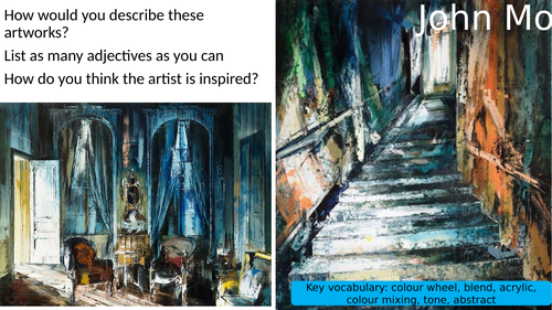 Architecture artist response - John Monks (acrylic impasto painting)