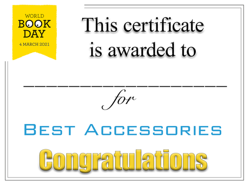 World Book Day 2021 Certificates Teaching Resources 3982