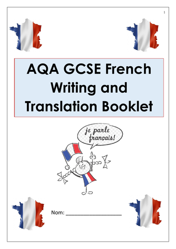 GCSE AQA French Writing and Translation booklet | Teaching Resources