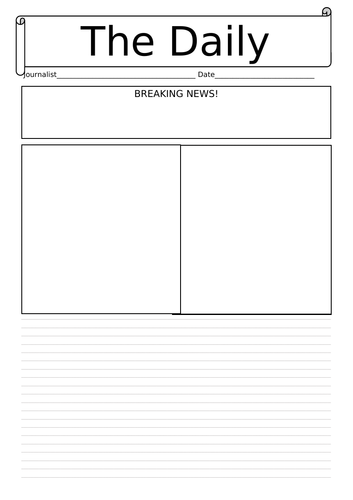 Newspaper Article Template Teaching Resources