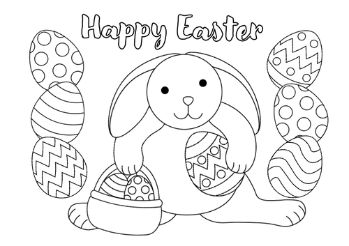 Easter Egg Hunt Printables & Easter Bunny Colouring Page | Teaching ...