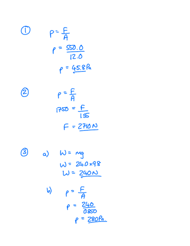 Pressure - Questions | Teaching Resources