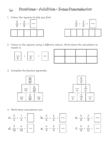 Y3 Fractions Lesson 4 Addition Year 3 Teaching Resources