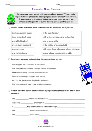 Expanded Noun Phrases Teaching Resources