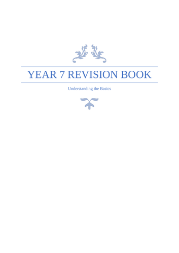 Year 7 Maths Revision Booklet Teaching Resources