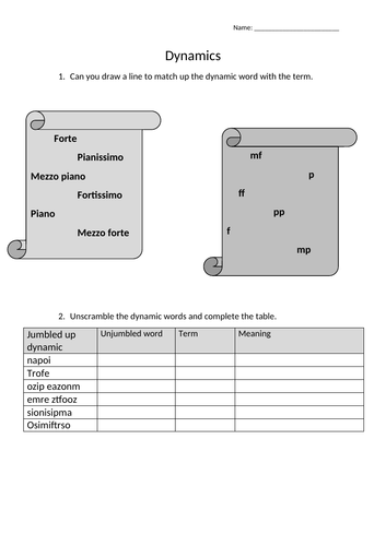 Music dynamics | Teaching Resources