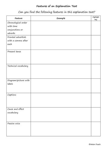 Explanation Text Example: How Do Bees Make Honey With Feature Sheet 