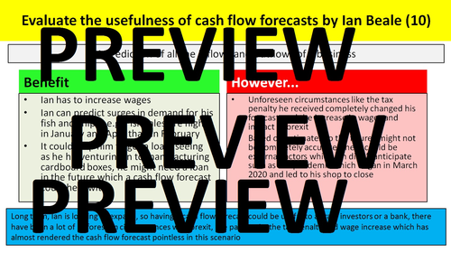 E1 Cash flow forecasts - BTEC Business Unit 3 Personal and business ...