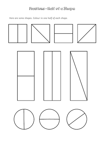 Y1 Fractions - Half of a Shape - Year 1 | Teaching Resources