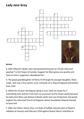 Lady Jane Grey Crossword