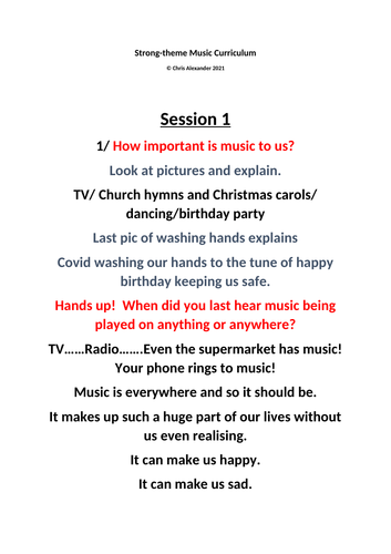 Primary Ks 1 & 2 Music curriculum framework inc lesson plans ...