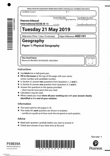 geography igcse paper 2 edexcel