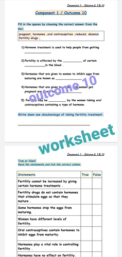 ELC Science / Component 1 - Outcome 8 ,9 & 10 / Worksheets + Answers