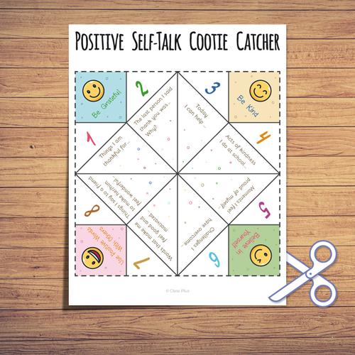 Positive Self-Talk Cootie Catcher with Emojis | Teaching Resources