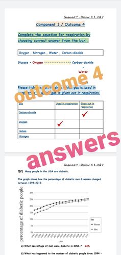 AQA ELC Science - Component 1 / Outcome 4,5,6 & 7 Worksheets + Answers