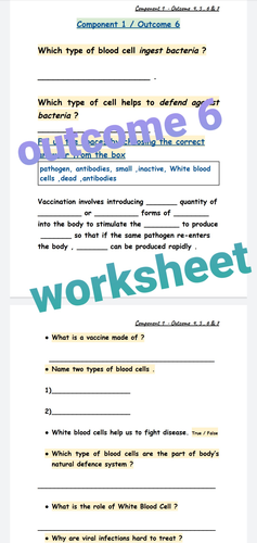 AQA ELC Science - Component 1 / Outcome 4,5,6 & 7 Worksheets + Answers