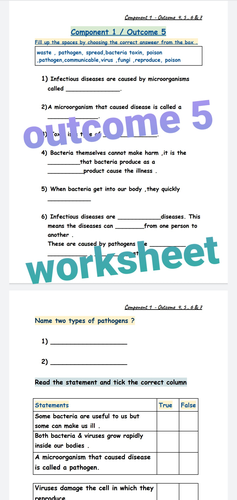 AQA ELC Science - Component 1 / Outcome 4,5,6 & 7 Worksheets + Answers